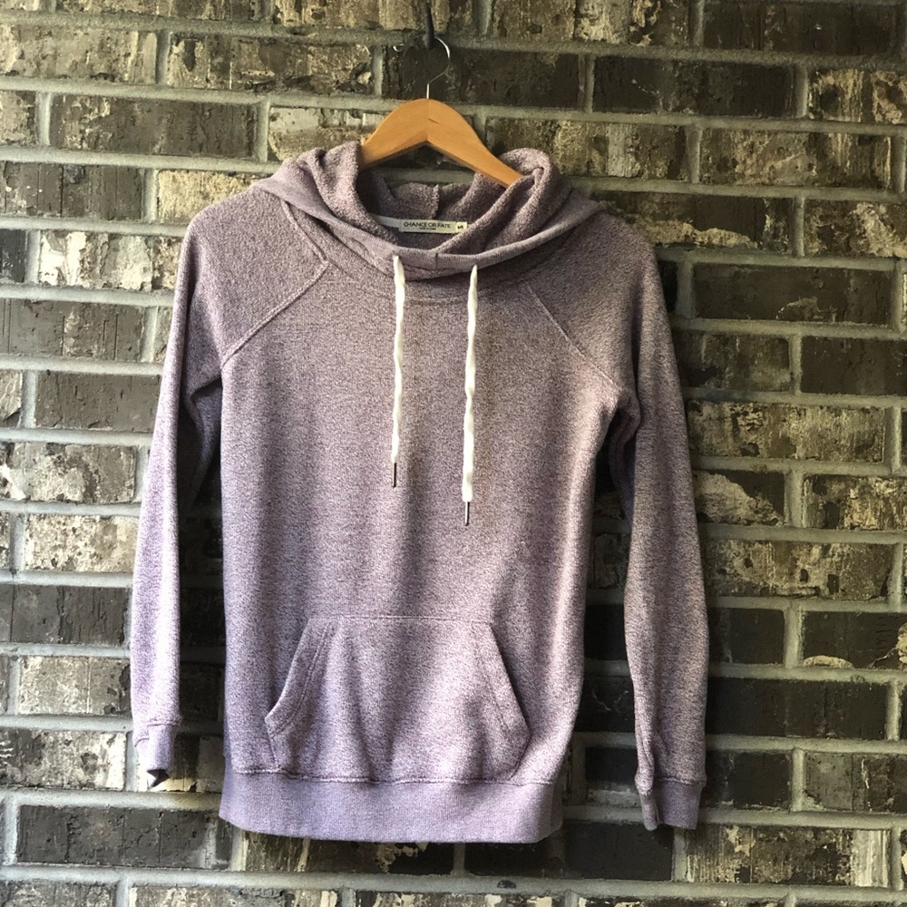 Lightweight cowl-neck maroon hoodie